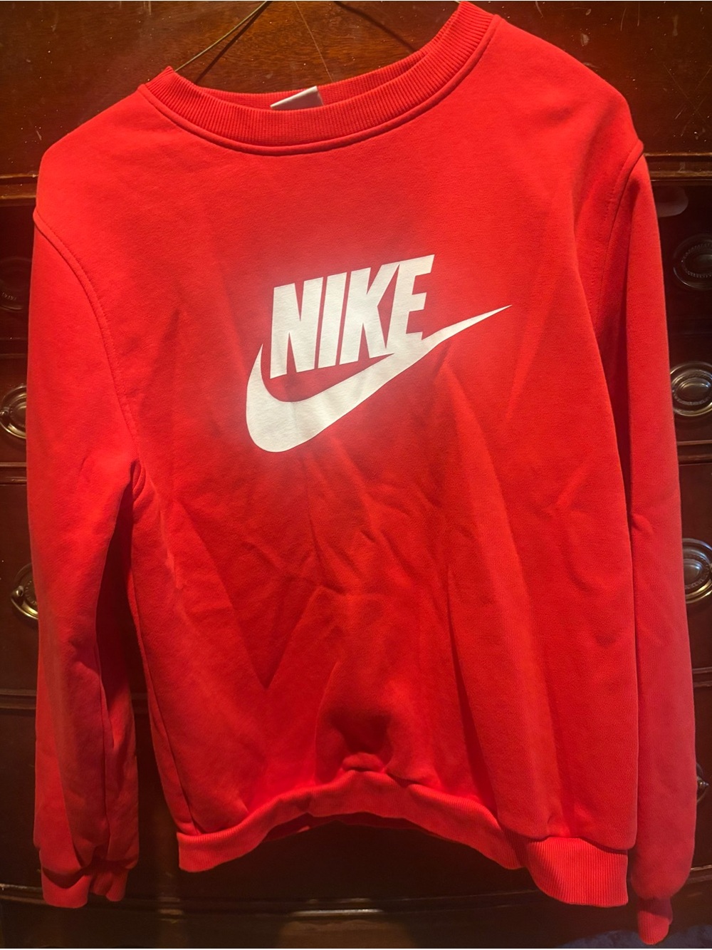 Nike Red Sweatshirt with White Logo